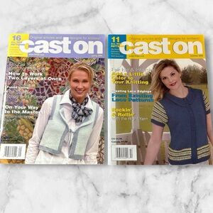 Cast On knitting and crochet magazine lot of 2 spring, summer 2004